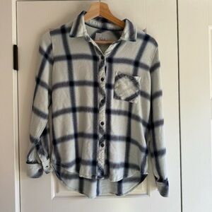 Rails White and Blue Plaid Button Down Shirt